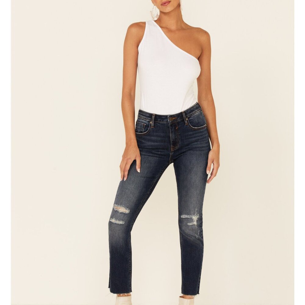 Vigoss Dark Wash Stevie Crop Straight Women's Jeans W30 L26